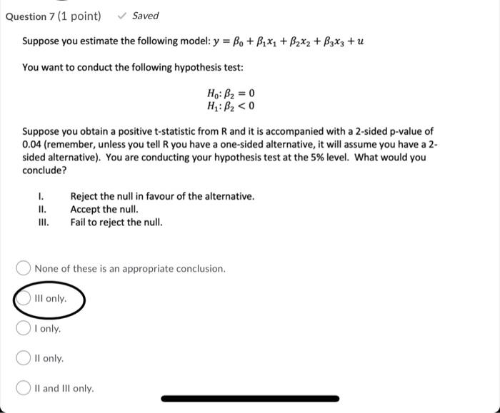 Solved Suppose You Estimate The Following Model: Y = | Chegg.com