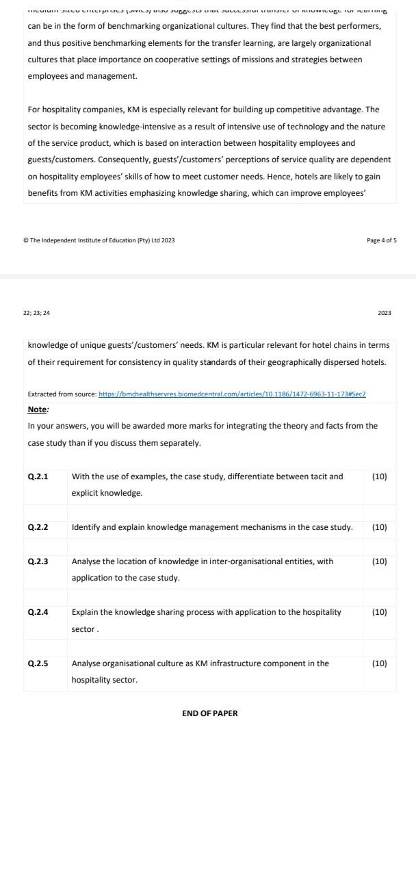 Solved can be in the form of benchmarking organizational | Chegg.com