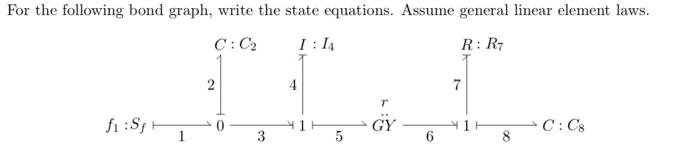Solved For the following bond graph, write the state | Chegg.com