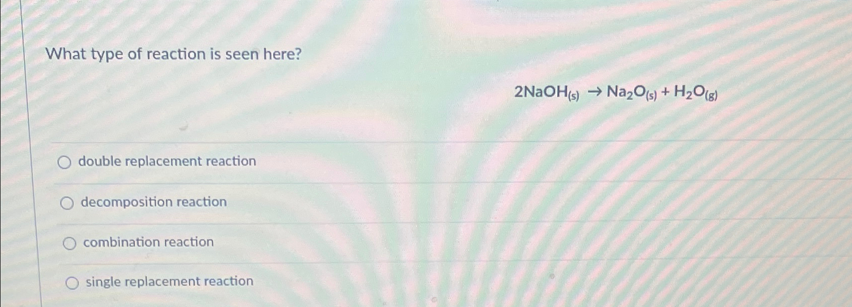 Solved What type of reaction is seen | Chegg.com