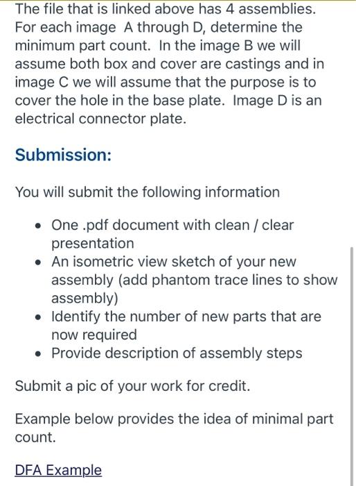 Solved b d The file that is linked above has 4 assemblies. | Chegg.com