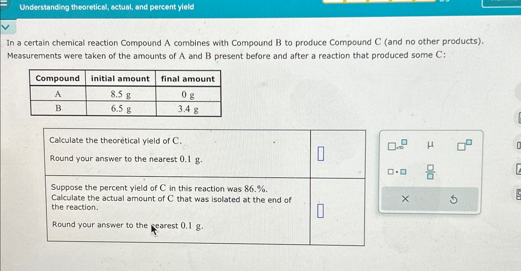 Solved Understanding Theoretical, Actual, And Percent | Chegg.com