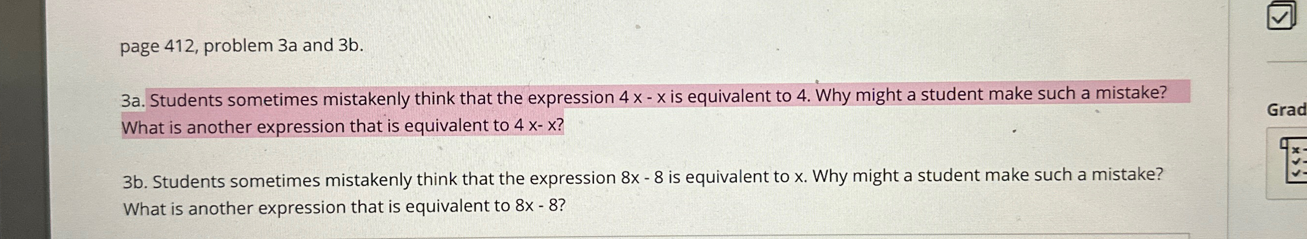Solved page 412 , ﻿problem 3a and 3b.3a. ﻿Students sometimes | Chegg.com