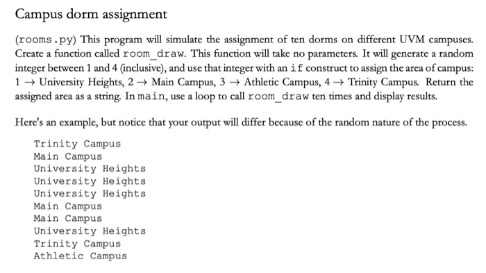 dorm assignment meaning