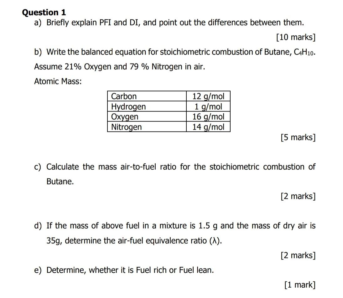 Solved Question 1 a) Briefly explain PFI and DI, and point | Chegg.com