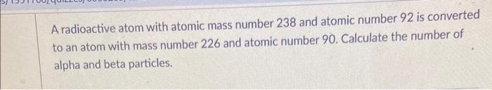 what element has atomic mass number 238