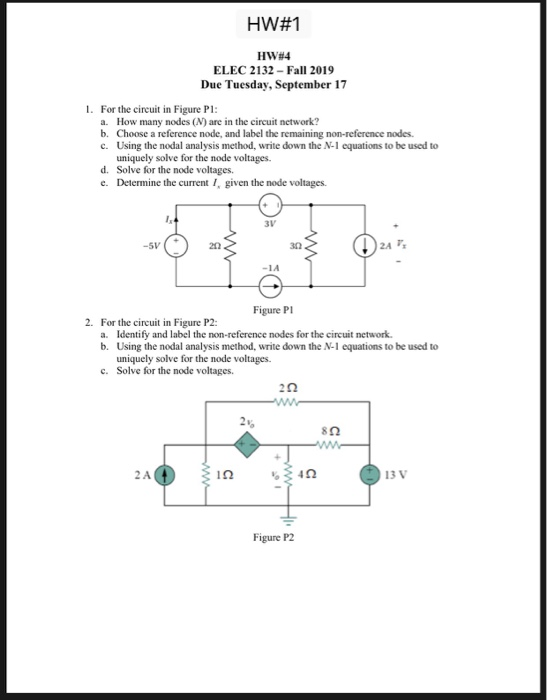 Solved HW#1 HW#4 ELEC 2132 - Fall 2019 Due Tuesday, | Chegg.com