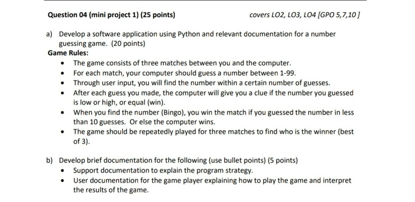 Solved a) Develop a software application using Python and | Chegg.com