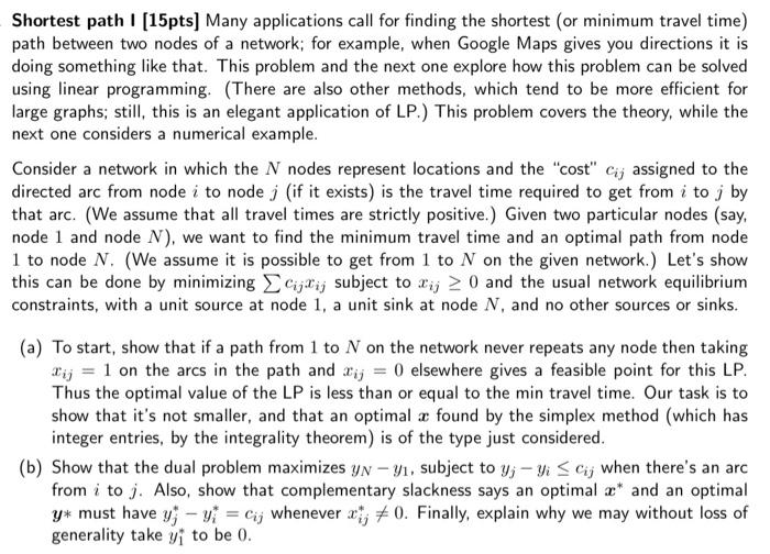 Shortest path 1 [15pts) Many applications call for | Chegg.com