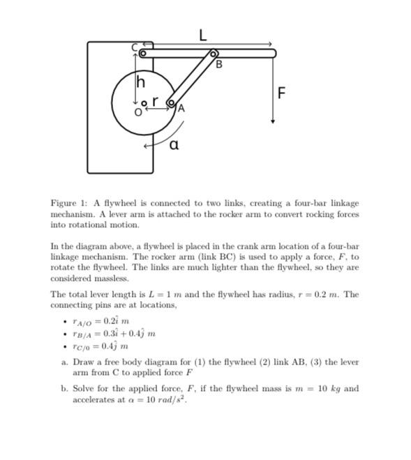 Solved Figure 1 A flywheel is connected to two links,