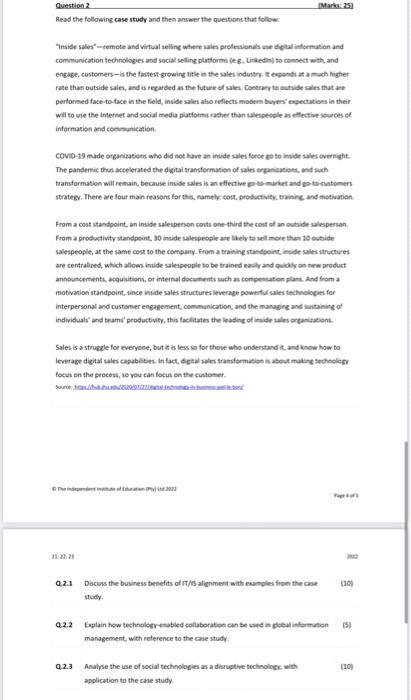 Read the following case study and then answer the | Chegg.com