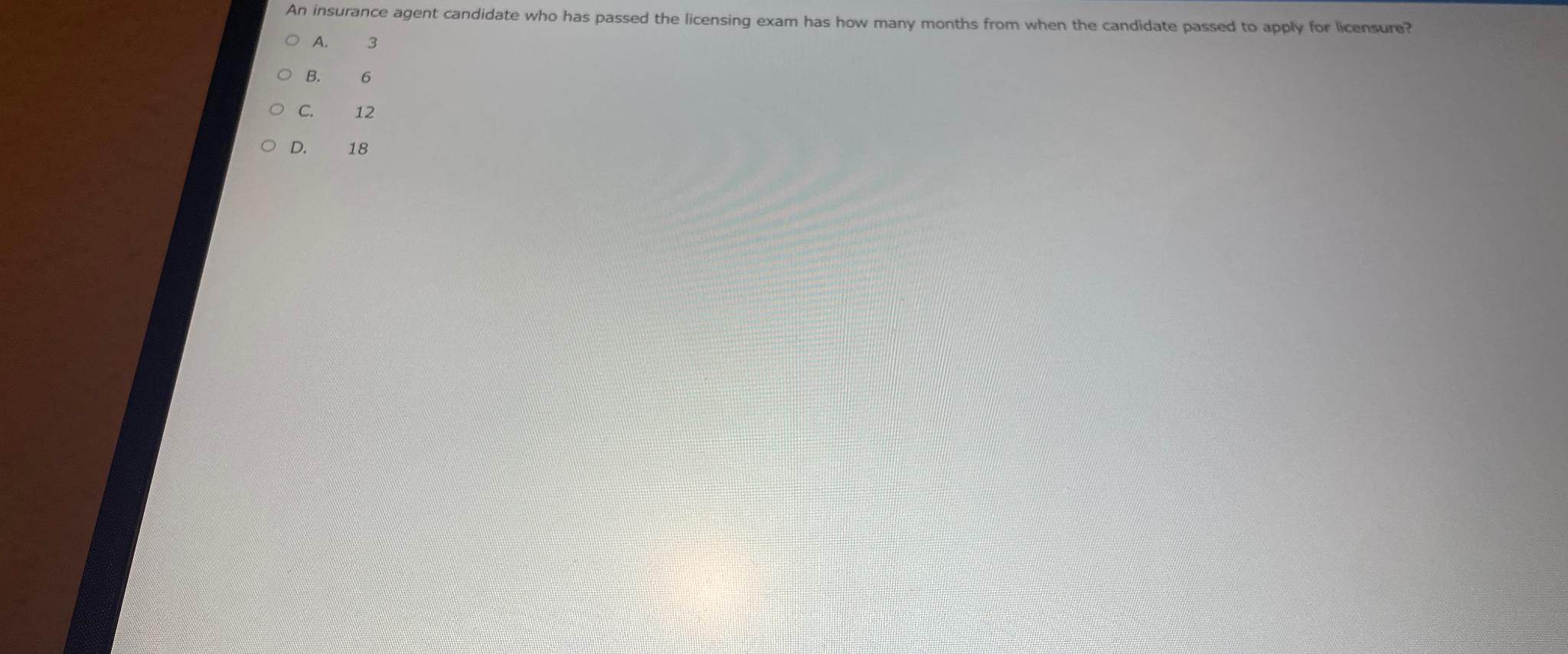 solved-an-insurance-agent-candidate-who-has-passed-the-chegg