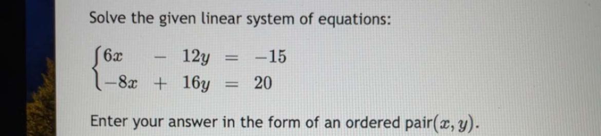 Solved Solve The Given Linear System Of | Chegg.com