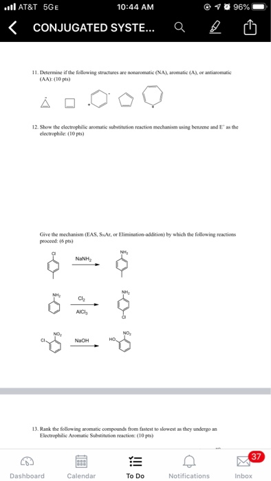 110 At T 5ge 10 44 Am 96 Conjugated Syste Q Chegg Com