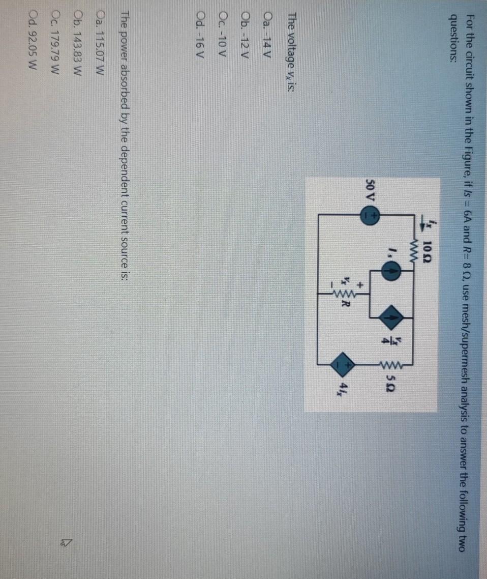 Solved For the circuit shown in the Figure, if Is = 6A and | Chegg.com