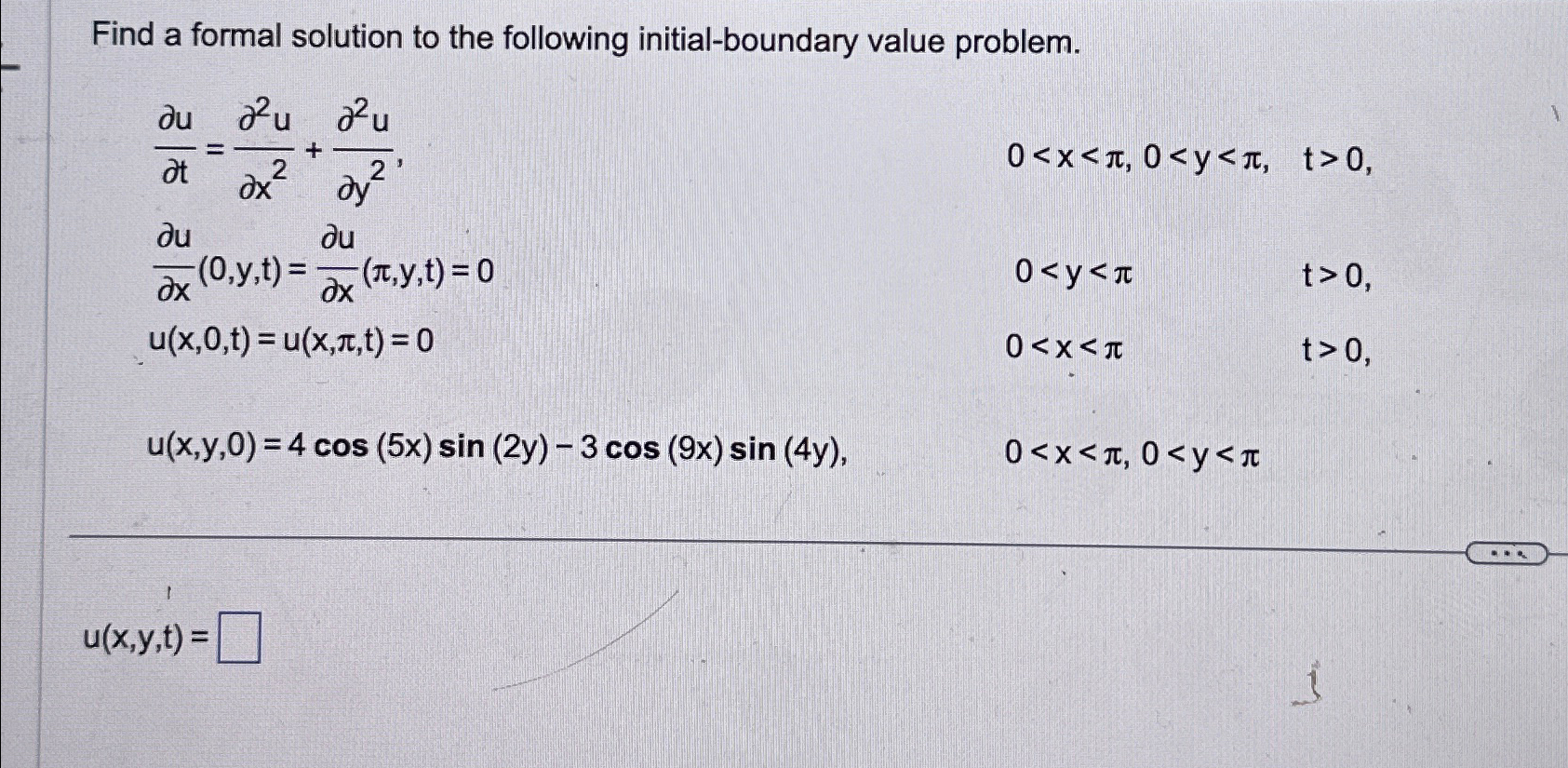 Solved Find a formal solution to the following | Chegg.com