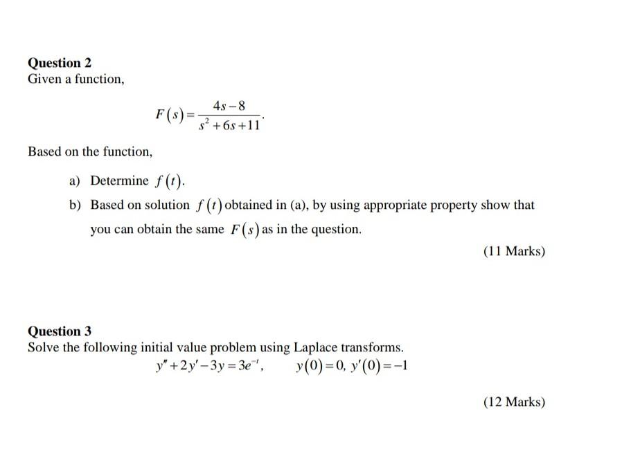 Solved Question 2 Given a function, Based on the function, | Chegg.com