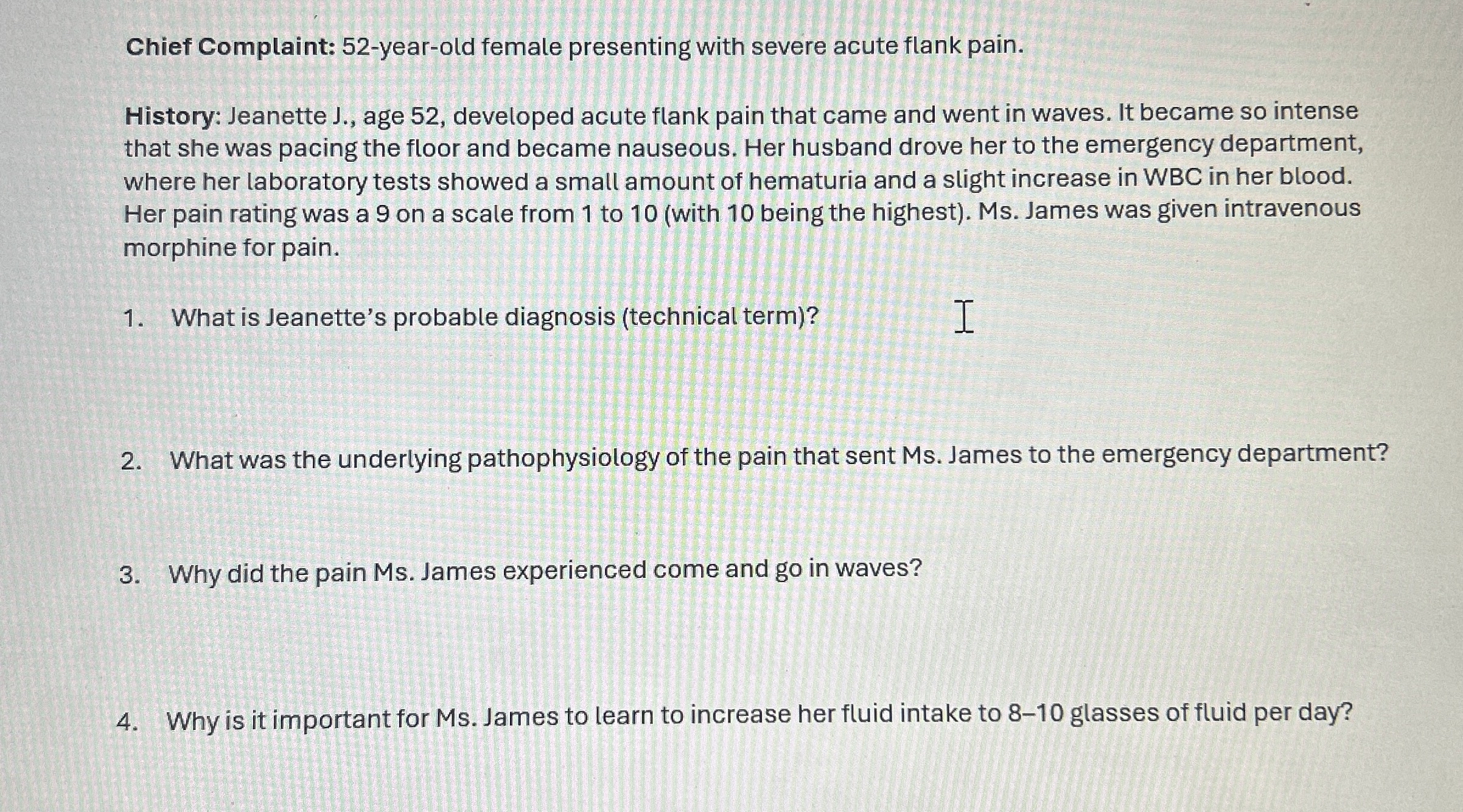 Solved Chief Complaint: 52 -year-old female presenting with | Chegg.com