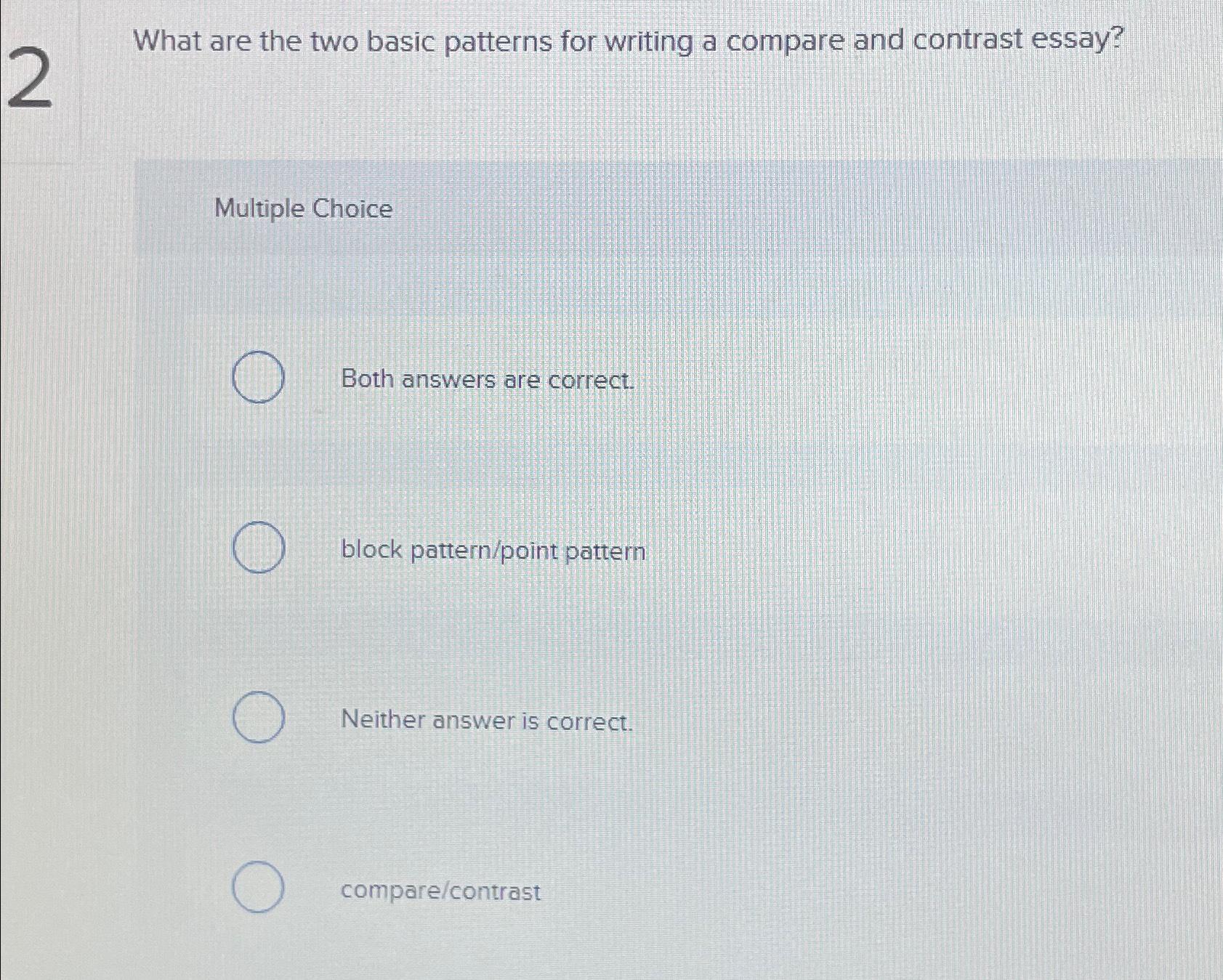 solved-what-are-the-two-basic-patterns-for-writing-a-compare-chegg