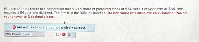 Solved Find The After-tax Return To A Corporation That Buys | Chegg.com