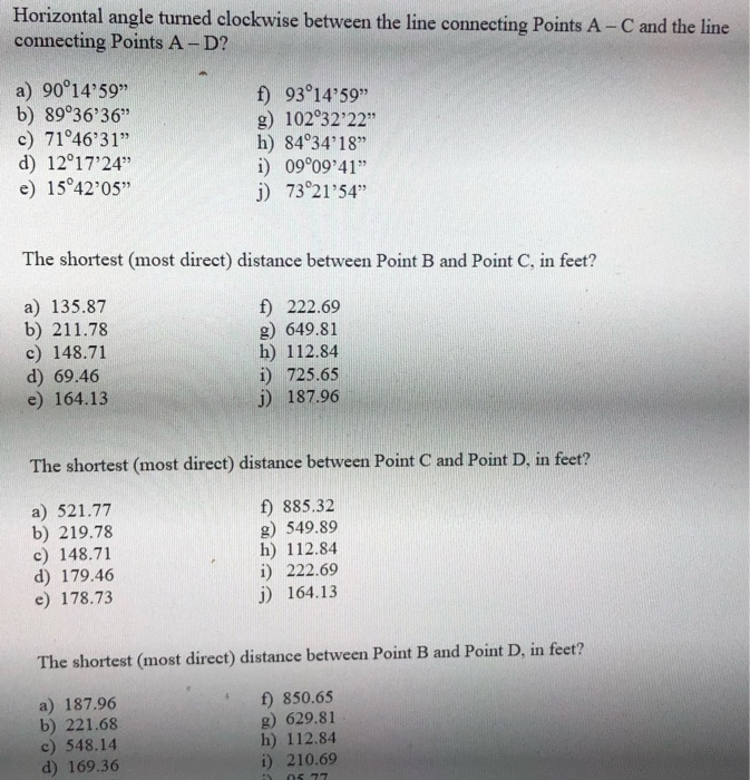 Solved A Total Station Was Set Up Over Point A Which Had Chegg Com