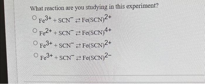 What reaction are you studying in this experiment? | Chegg.com