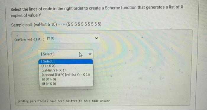 Solved Select the lines of code in the right order to create | Chegg.com