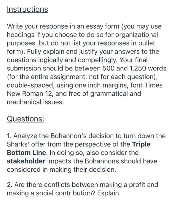 Solved Instructions Write your response in an essay form