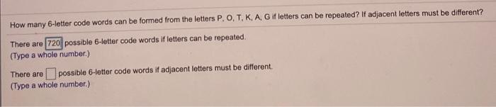 Solved How many 6-letter code words can be formed from the | Chegg.com