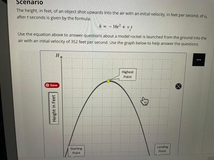 Solved The height, in feet, of an object shot upwards into