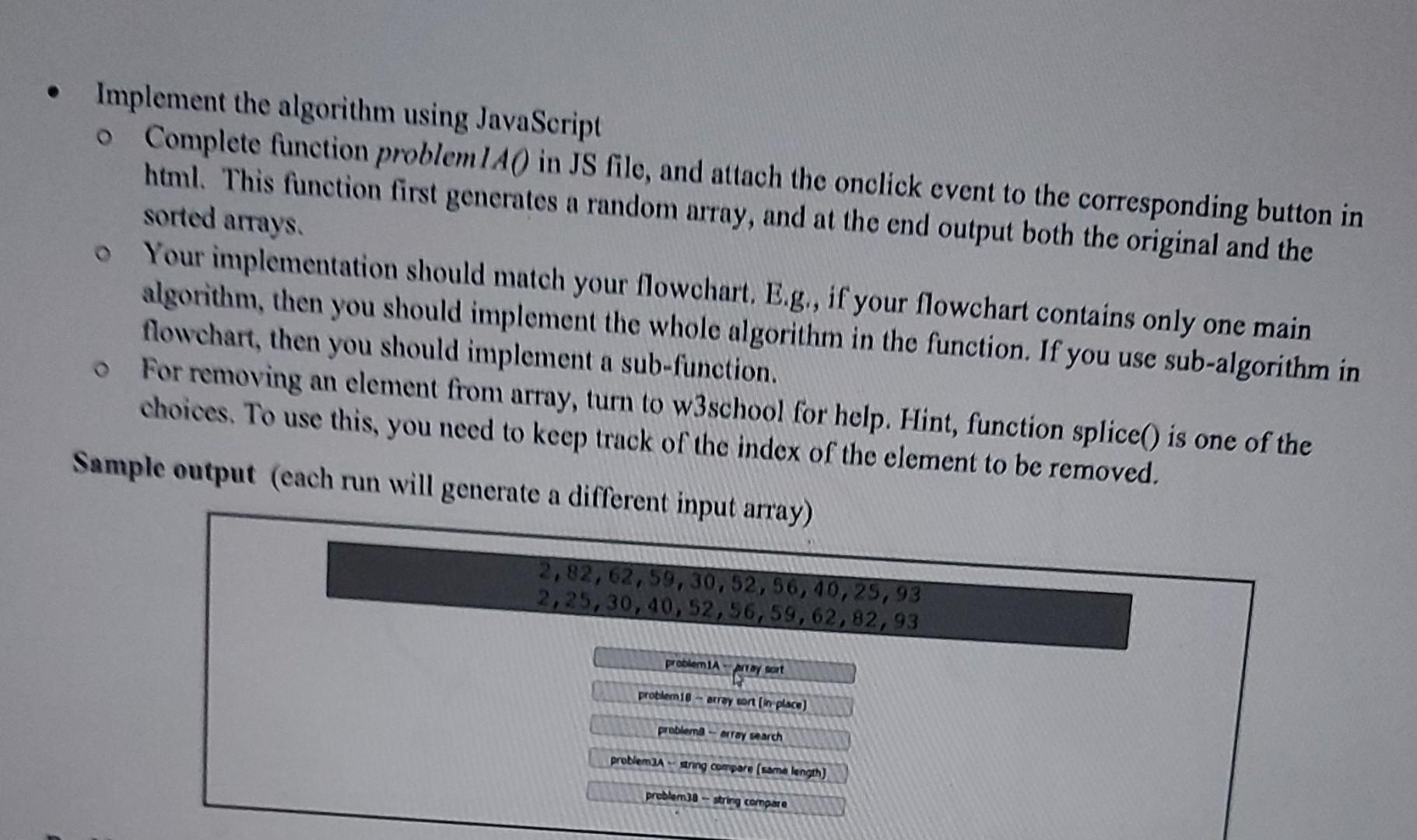 Solved Problem 1 In this problem, we want to sort an input | Chegg.com