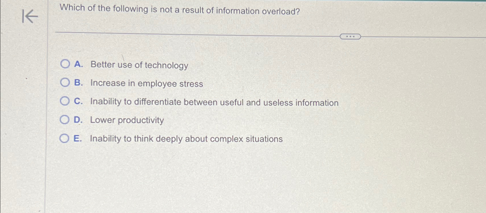 Solved Which of the following is not a result of information | Chegg.com