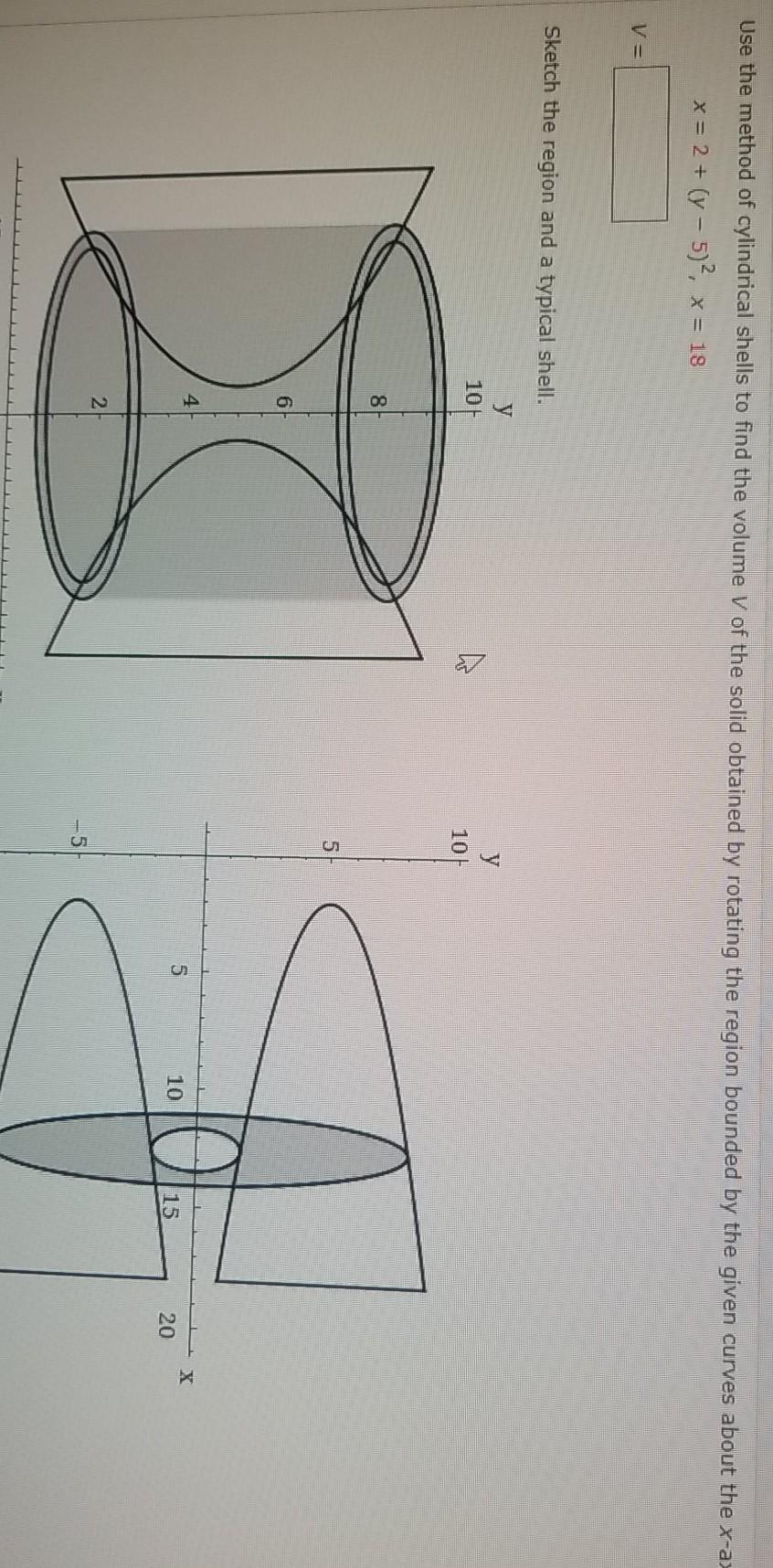 Solved Use the method of cylindrical shells to find the | Chegg.com