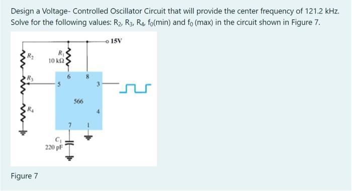 Solved Design a Voltage Controlled Oscillator Circuit that Circuit Diagram