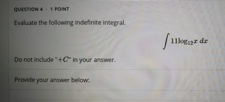 Solved QUESTION 4 - 1 POINT Evaluate the following | Chegg.com