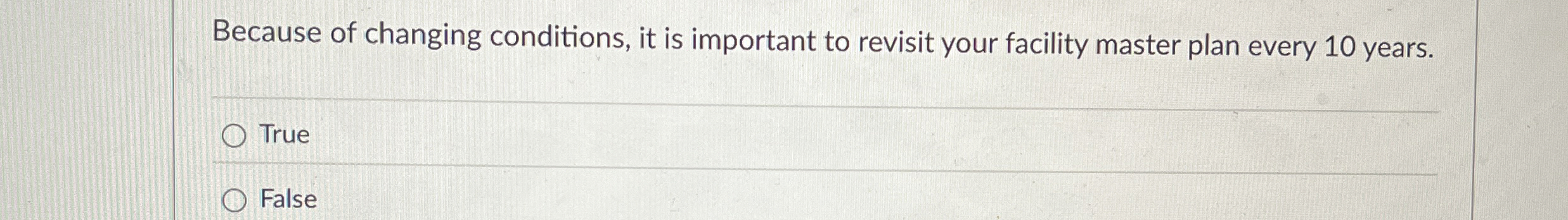 Solved Because of changing conditions, it is important to | Chegg.com
