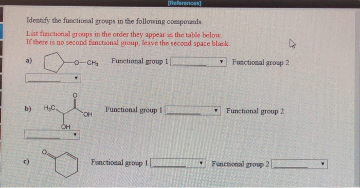 Solved References Identify The Functional Groups In The 3024