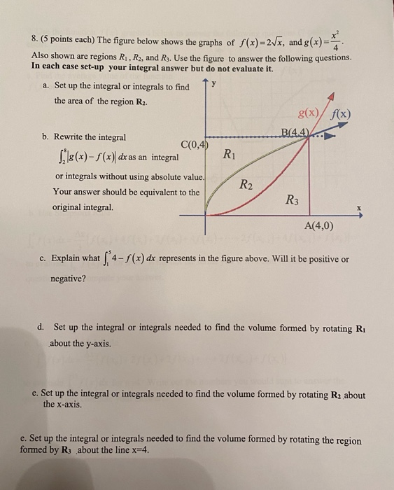 Solved 8. (5 points each) The figure below shows the graphs | Chegg.com