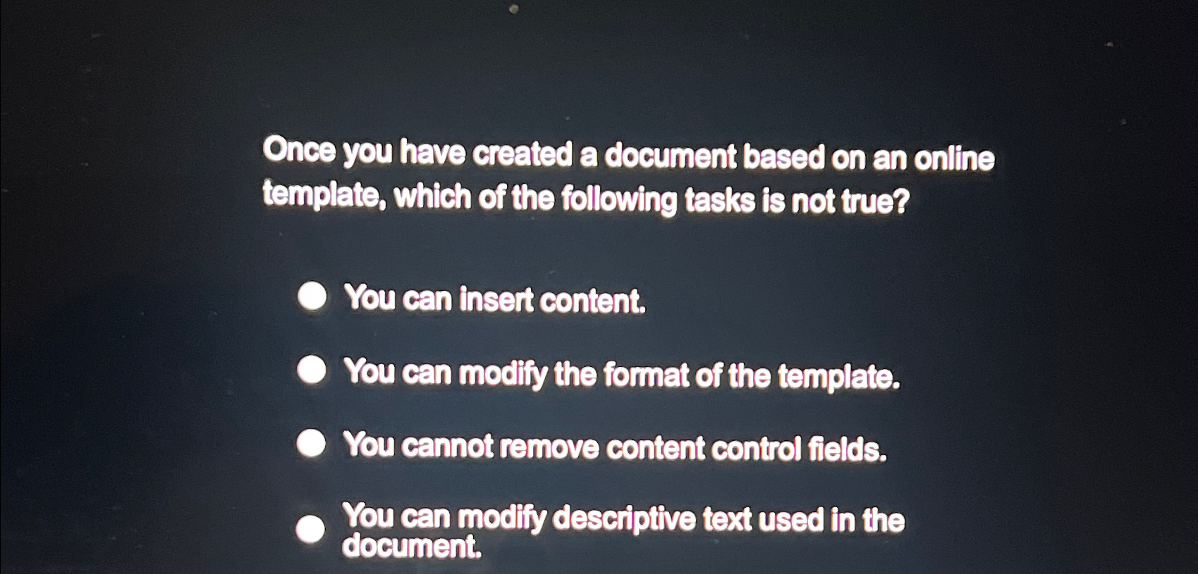Solved Once you have created a document based on an online | Chegg.com