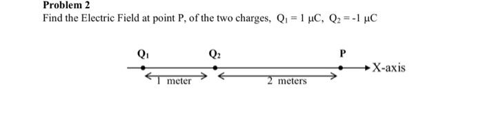 Solved Problem 2 Find the Electric Field at point P, of the | Chegg.com