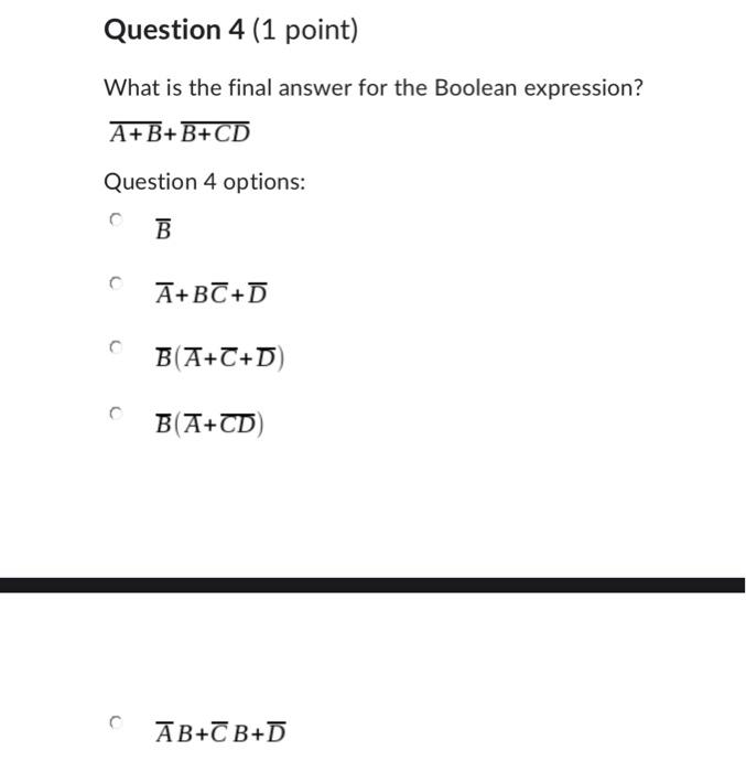 Solved Question 4 1 Point What Is The Final Answer For The