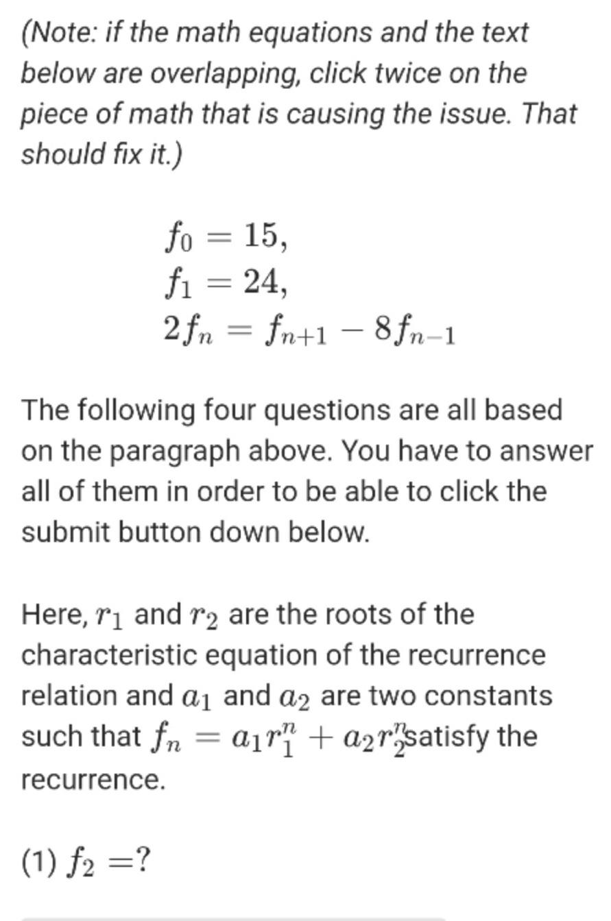 Solved (Note: if the math equations and the text below are | Chegg.com