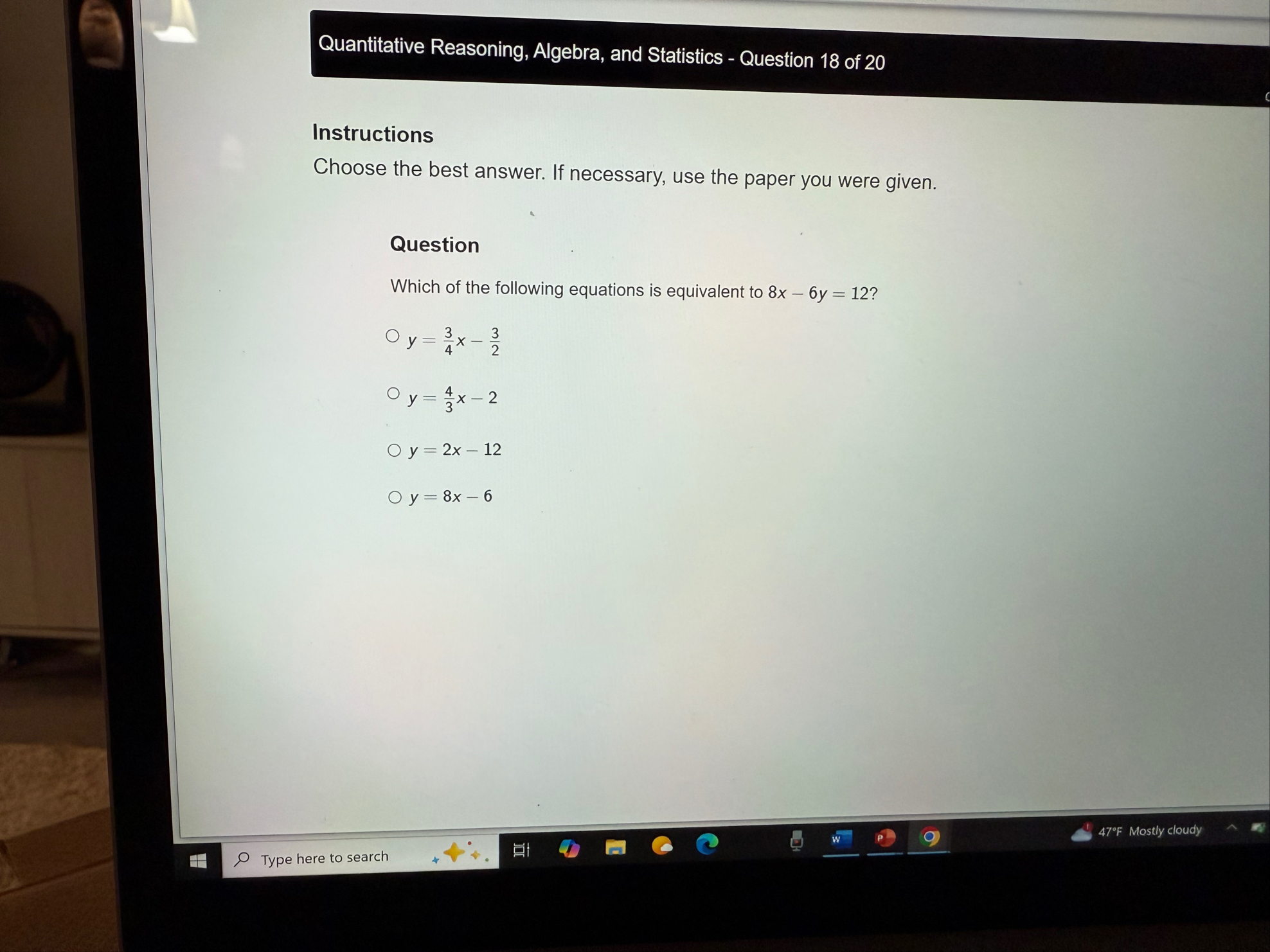 Solved structionsolve the following problem and choose the | Chegg.com