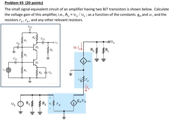 [Solved] The small signal equivalent circuit of an amplifi