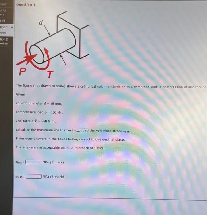 Solved Question 1. The figure (not drawn to scale) shows a | Chegg.com