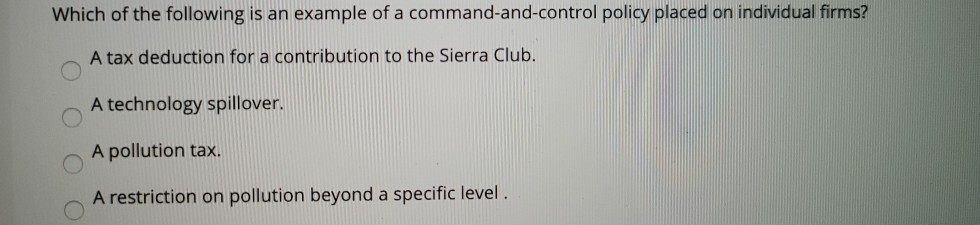 Solved Which Of The Following Is An Example Of A Chegg