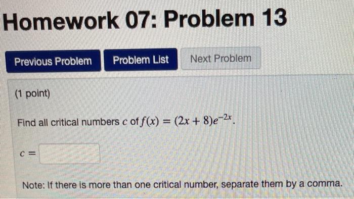 Solved Homework 07: Problem 8 Previous Problem Problem List | Chegg.com