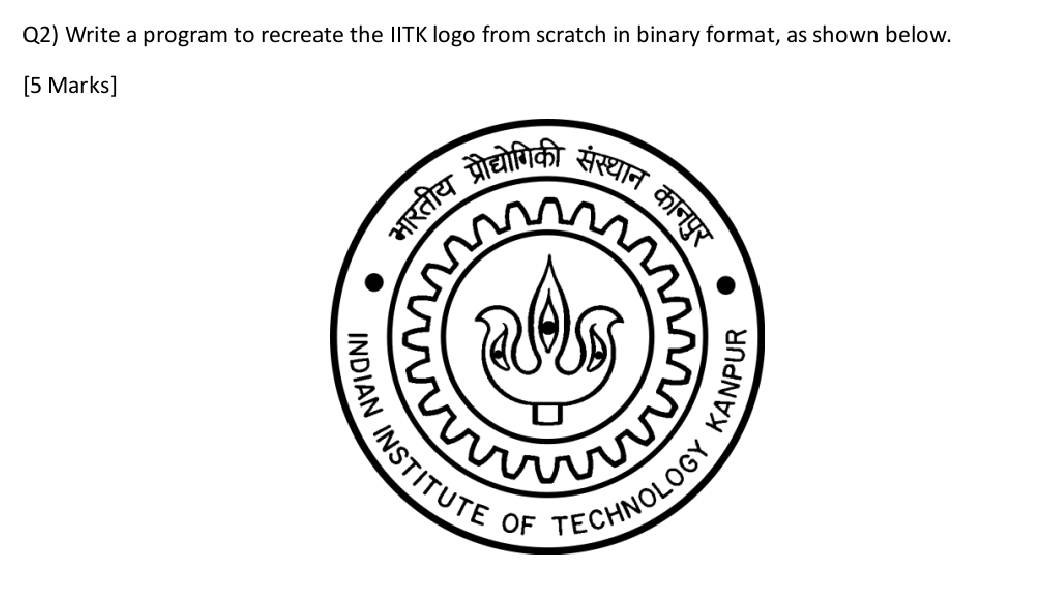 Solved Q2) ﻿Write a in python ﻿program to recreate the IITK | Chegg.com