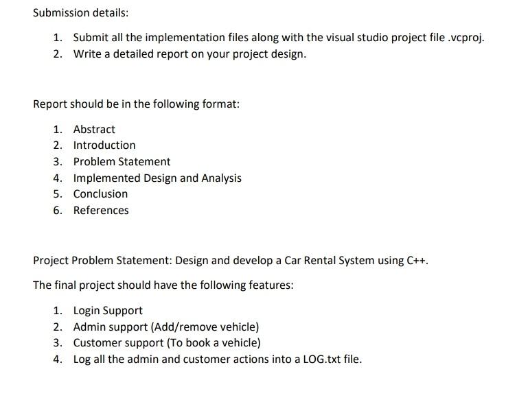 Solved Submission details: 1. Submit all the implementation | Chegg.com