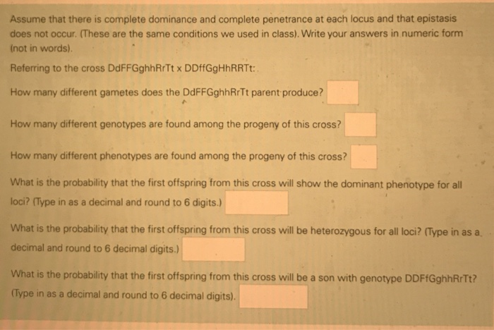 Solved Assume that there is complete dominance and complete | Chegg.com